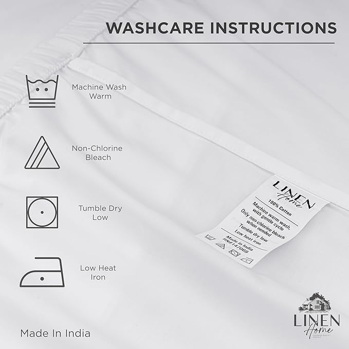Linen Home 100% Cotton Percale Weave Fitted Sheet, Full Size, English Rose - Image 4