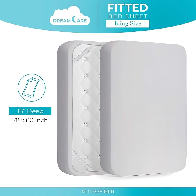 DREAMCARE King Fitted Sheet Only - Image 4