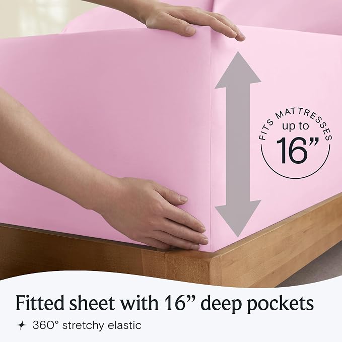 LuxClub 4 PC Sheet Set Bed Sheets Deep Pockets 16" Eco Friendly Wrinkle Free - Image 6