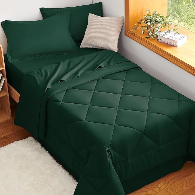 CozyLux Twin XL Comforter Set Emerald Green - Image 5