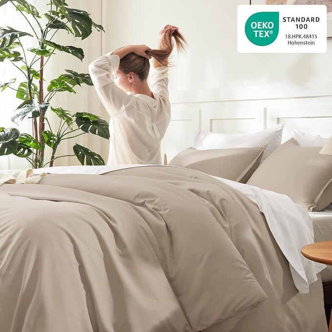 Litanika Twin XL Comforter Set Khaki, 2 Pieces Extra Long Dorm Bedding Sets - Image 4
