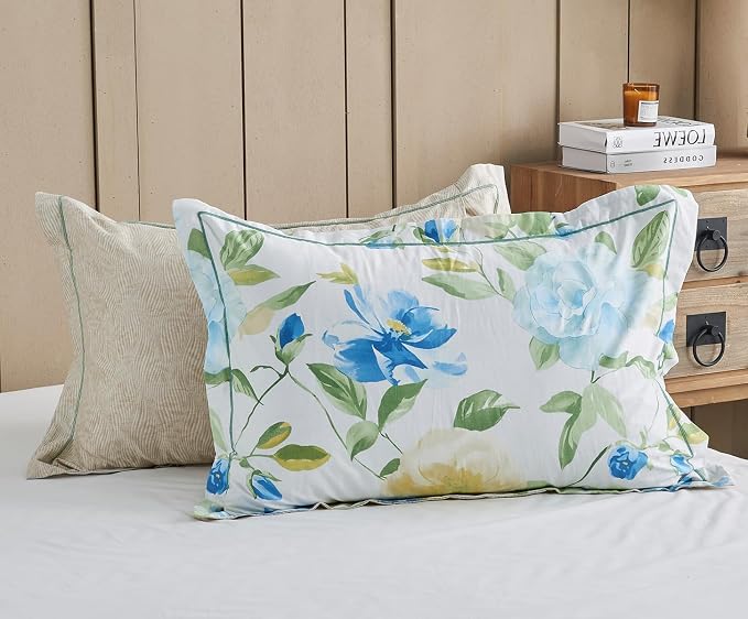 SLEEPBELLA Duvet Cover King, 600 Thread Count Cotton 3pcs Bedding Set Blue - Image 4