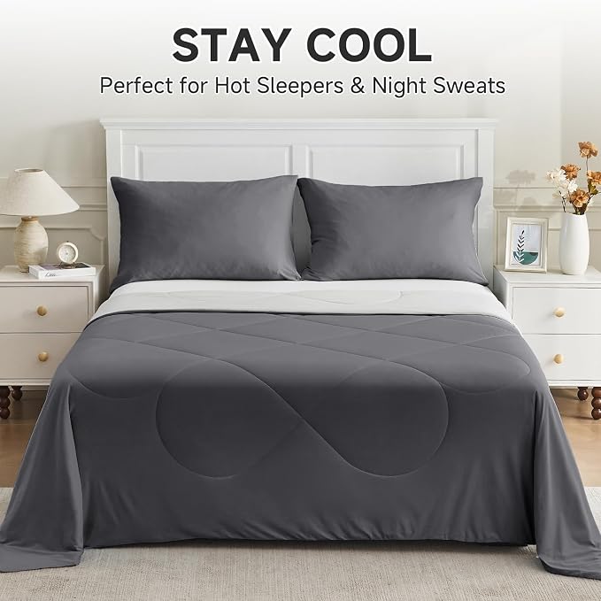 HOMFINE Cooling Comforter Twin Size, Japanese Double-Sided Cold Tech Fabric - Image 5