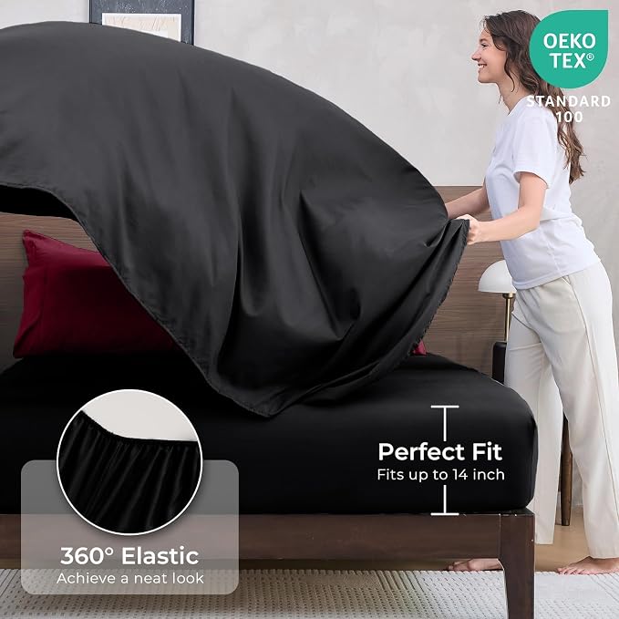 HEVUMYI Red & Black Twin-XL Comforter Set - Image 5