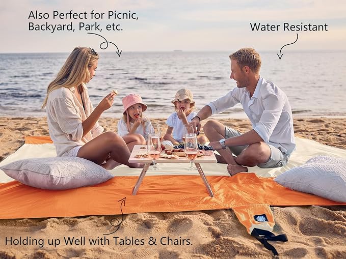 WEKAPO Beach Blanket Sandproof Waterproof, Extra Large Beach Mat, Oversized & - Image 4