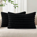 Pallene Faux Fur Plush Lumbar Throw Pillow Covers 12x20 Set of 2, Luxury Soft by PALLENE