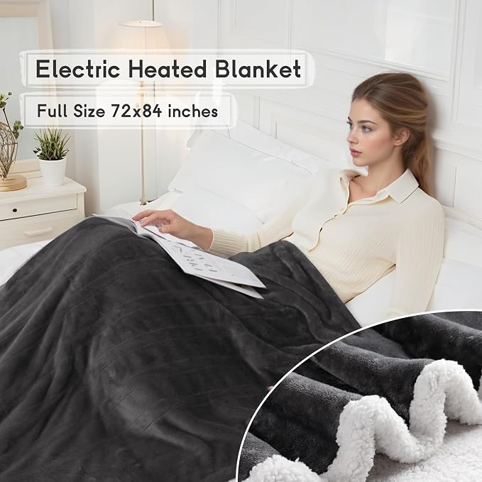 Heated Blanket Electric Blanket Full Size 72''x84'' - Image 5