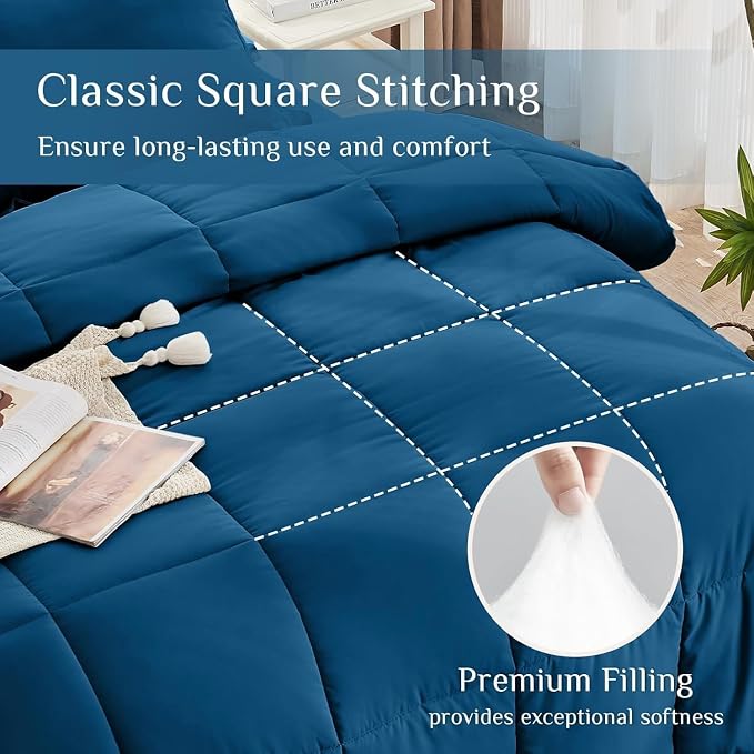 JOLLYVOGUE Twin Comforter Set, Ultra-Soft Bed in a Bag Twin Size 5 Pieces - Image 3