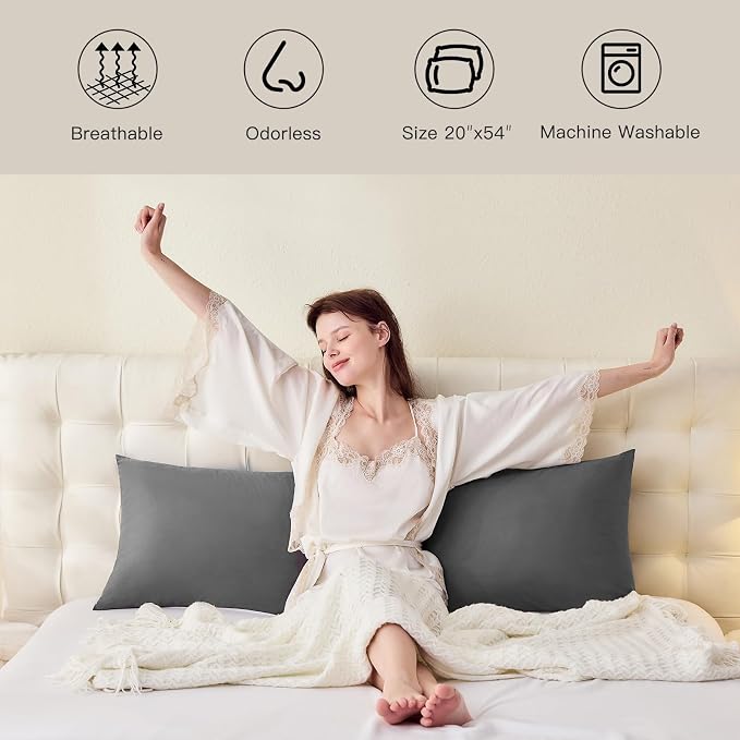 DOWNSTORIA Body Pillow Pillowcase, Ultra Soft Microfiber Long Pillow Cover - Image 3