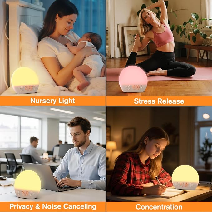 KEPLUG Wake Up Light Sunrise Alarm Clock, Digital Alarm Clocks Bedside Dimmable - Image 9