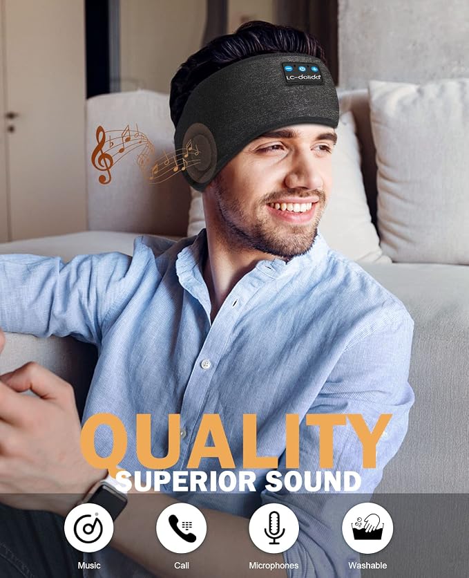 LC-dolida Sleep Headphones Headband Bluetooth 5.4, Headband Earphones Wireless - Image 7