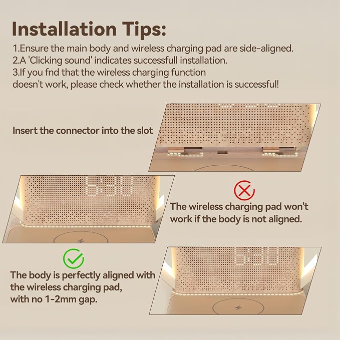 Vivilumens Sunrise Alarm Clock Wireless Charger, 10 White Noise Sound Machine - Image 4