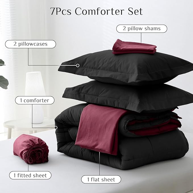 JOLLYVOGUE California King Comforter Set, Ultra-Soft Bed in a Bag Cal King Size - Image 5