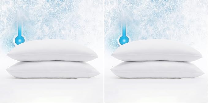 Serta Power Chill Cooling Pillow Protectors, Stain Resistant and Zippered by Serta