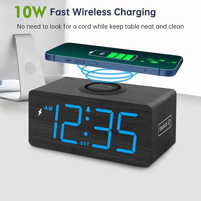 DreamSky Wooden Digital Alarm Clock - Image 2