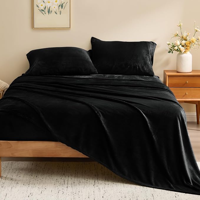 BEDELITE Flannel Sheets King Size Black - Image 2