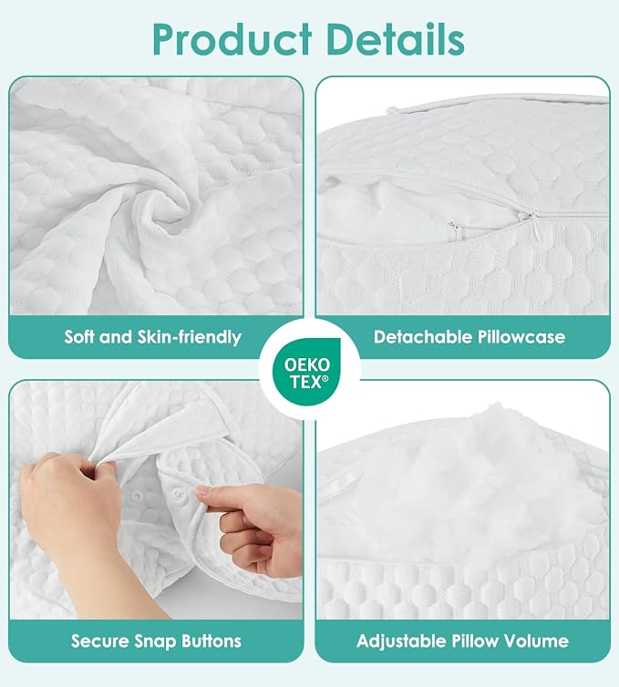 Pregnancy Pillow Cooling for Sleeping, Detachable and Adjustable Double-Sided - Image 6