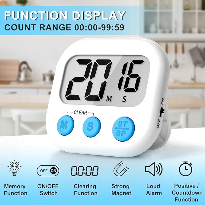 ZILLEEN Classroom Timer for Kids Teachers 4 Pack Digital Timers - Image 4
