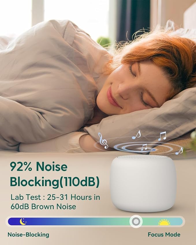 Babelio Portable White Noise Machine + Travel Case in Grey, - Image 4