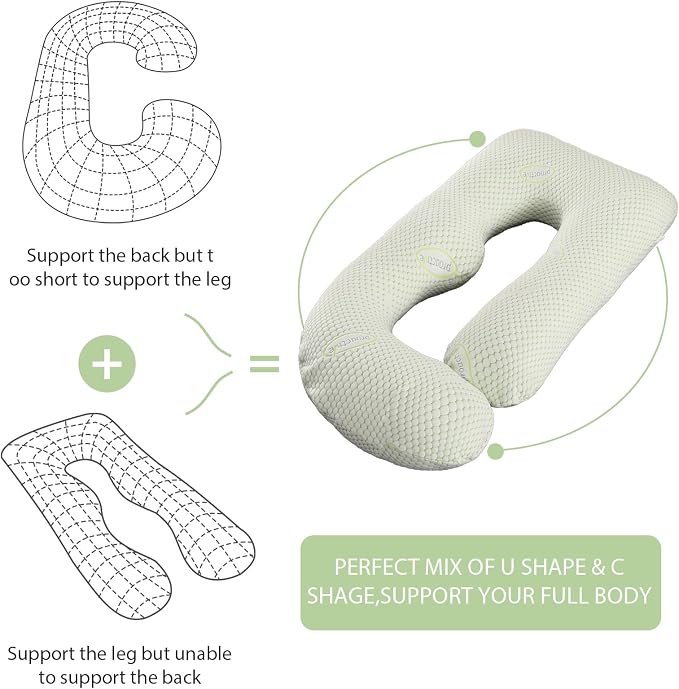 BATTOP Pregnancy Pillows for Sleeping- Full Body Maternity Pillow - Image 6
