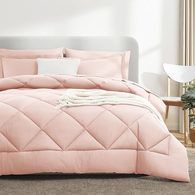 CozyLux Twin XL Comforter Set Blush Pink - Image 8