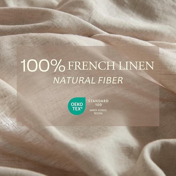 DAPU 100% Linen Duvet Cover Full 3PCs, Pure Natural French Flax Linen Duvet - Image 2