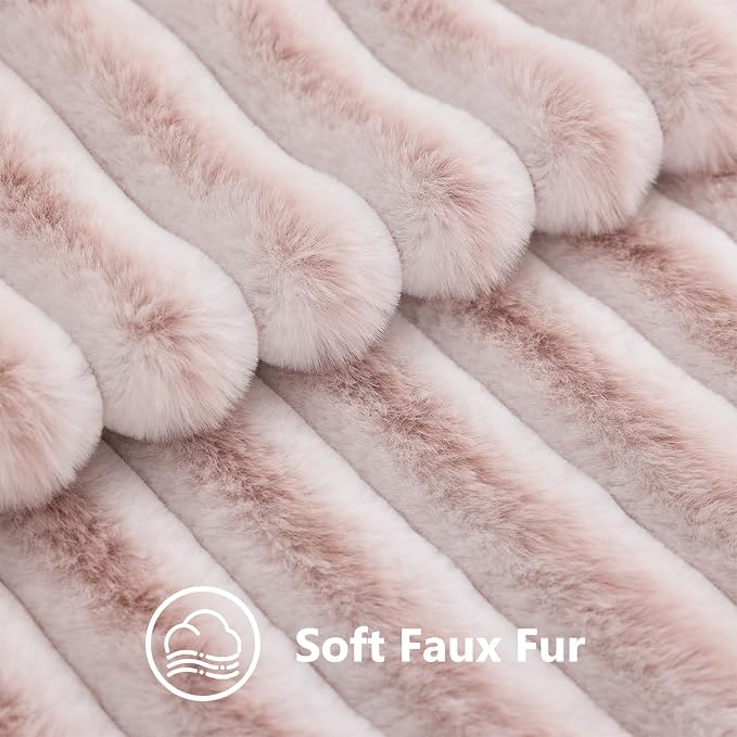 decorUhome Summer Cozy Faux Fur Throw Pillow Covers 16x16 Set of 2 Decorative - Image 3