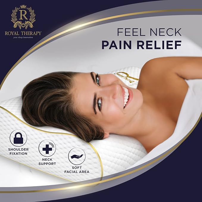 Royal Therapy 2-Pack Queen Memory Foam Pillow, Queen Contour, Orthopedic Pillow - Image 3