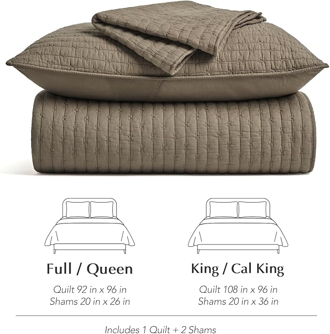 EVERGRACE Cross Stitch Pre-Washed Cotton Quilt Bedding Set King Size, Oversized - Image 7