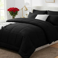 CozyLux California King Comforter Sets Black, 7 Pieces Cal King Bed in a Bag by CozyLux