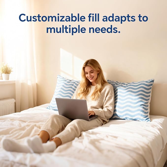 SLEEPDIARY Queen Pillow 1 Pack – Adjustable Shredded Memory Foam Cooling Bed - Image 6