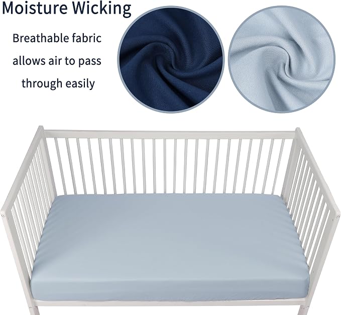 GUNTAIL Baby Crib Sheets for Boys Girls, 2 Pack Fitted Crib Sheet for Standard - Image 3