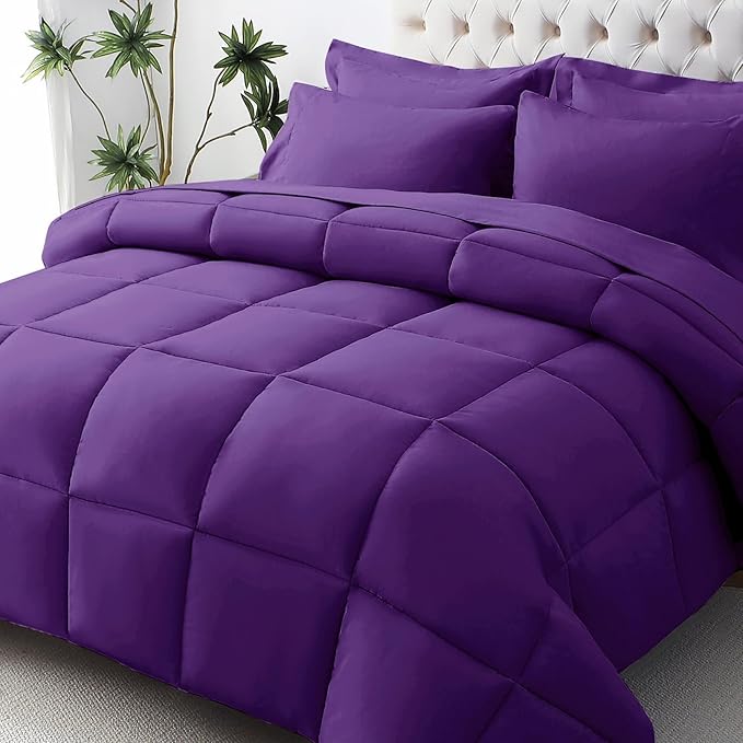 JOLLYVOGUE King Comforter Set, Ultra-Soft Bed in a Bag King Size 7 Pieces by JOLLYVOGUE