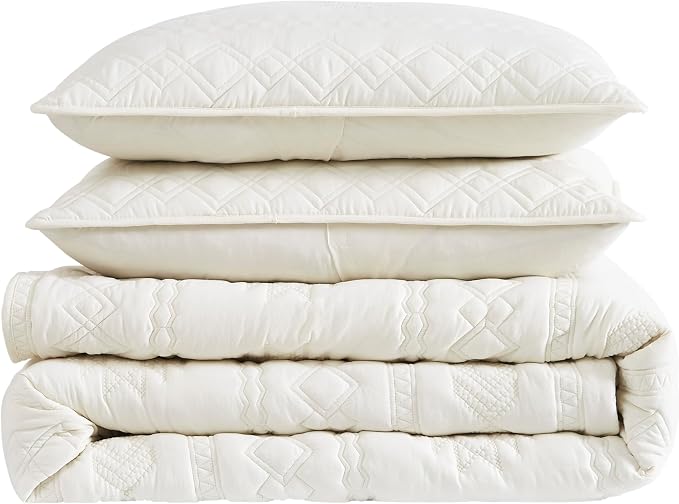 WDCOZY Boho Ivory Twin Quit Size Bedding Sets - Image 7