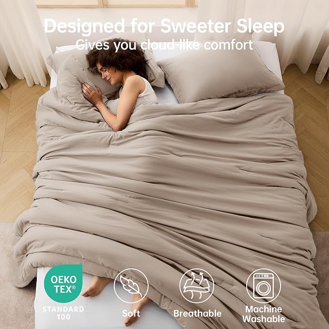 MUXHOMO Full Comforter Sets, All Season Ultra Soft Down Alternative Bedding - Image 2
