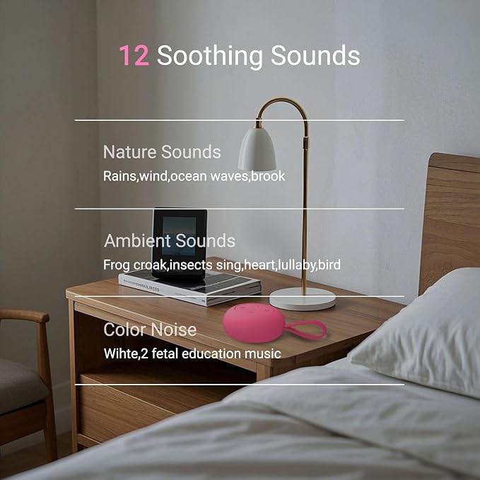 Portable Baby Sound Machine 15 Hours Battery Life, Registry Gift, Clips on Baby - Image 3