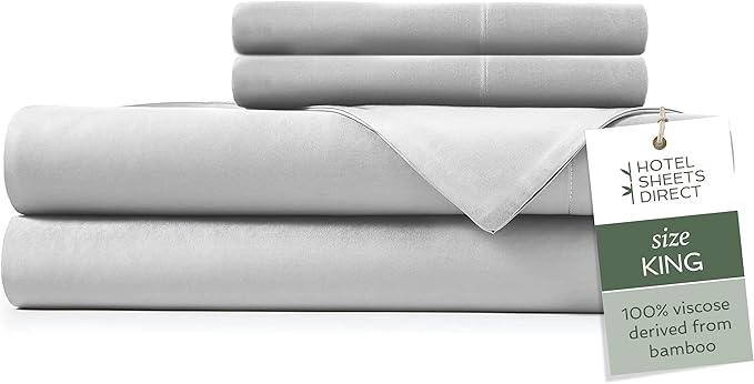 Hotel Sheets Direct 4 Piece Bed Sheet Set King Size, 100% Viscose Derived from by HOTELSHEETSDIRECT