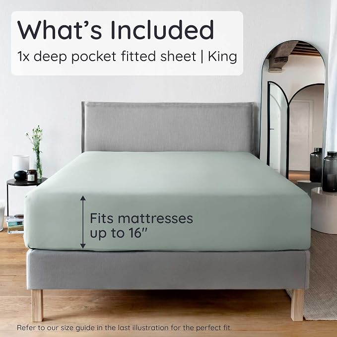 Bambaw 100% Viscose Derived from Bamboo Fitted Sheet King Size, Cooling Fitted - Image 2