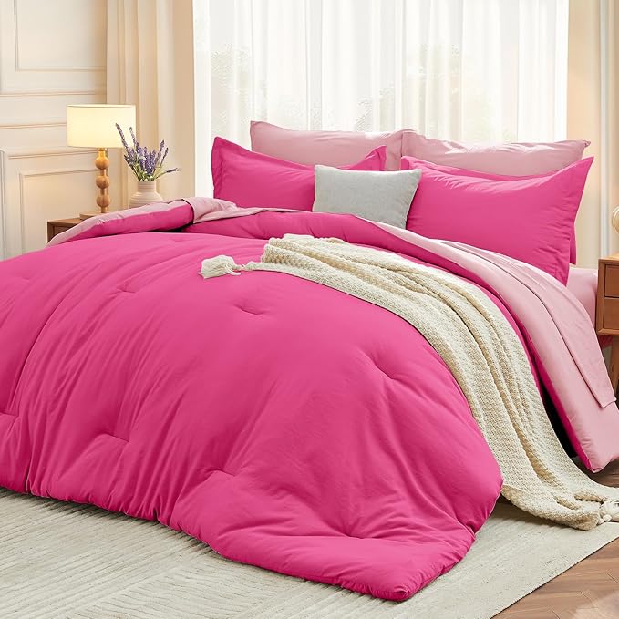 MUXHOMO 7 Pieces Queen Comforter Set, Soft Bed in a Bag Queen Size, All Season by MUXHOMO
