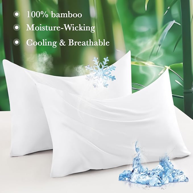 Curved Pillow Case Queen Size, Side Sleeper Pillow Cases Cover Cooling Rayon - Image 2