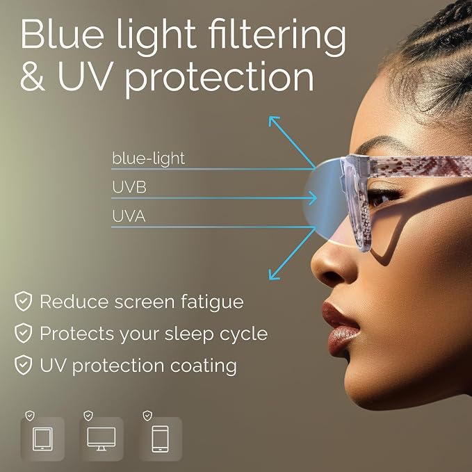 miyya Blue Light Glasses for Women & Men – Oversized UV & Blue Light Blocker - Image 4