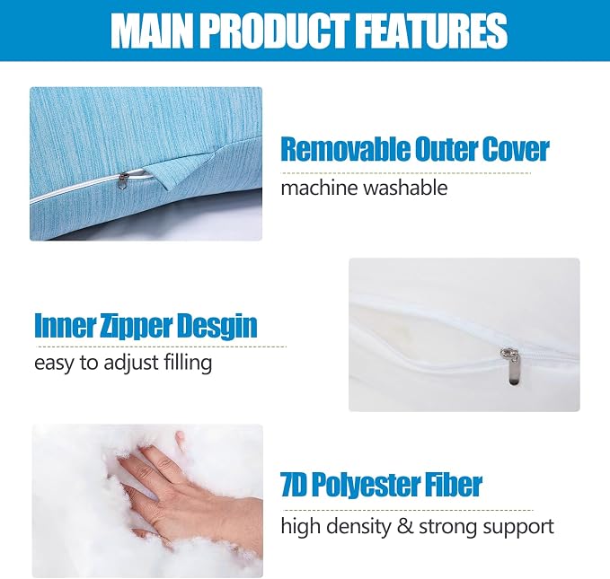 1 MIDDLE ONE Pregnancy Pillow, C Shaped Full Body Pillow - Image 4