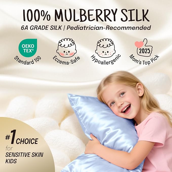 OLESILK 100% Mulberry Silk Toddler Pillowcase - Image 2