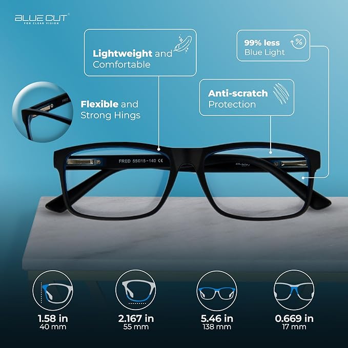 Blue Light Blocking Glasses For Men/Women Anti-Fatigue Computer Monitor Gaming - Image 3