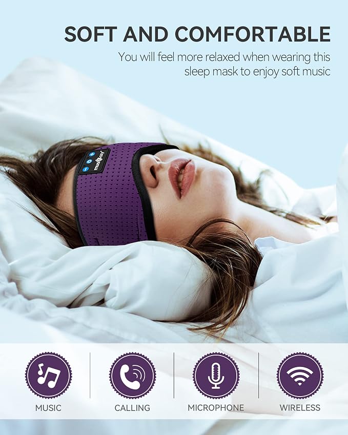 MUSICOZY Sleep Headphones Bluetooth 5.4 Headband Headphones Super Soft & - Image 2