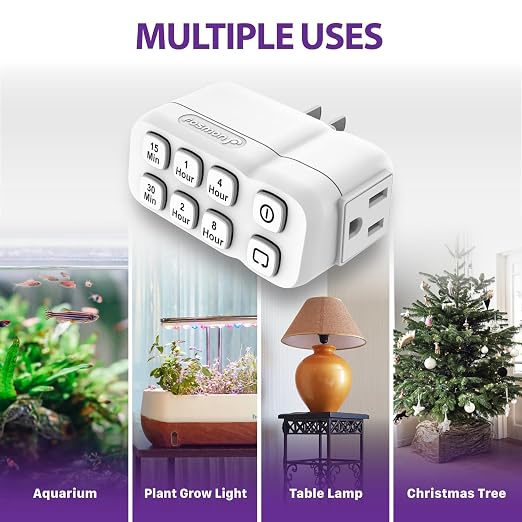 Fosmon Countdown Plug-in Timer Dual Outlets, Indoor Light Timers - Image 8