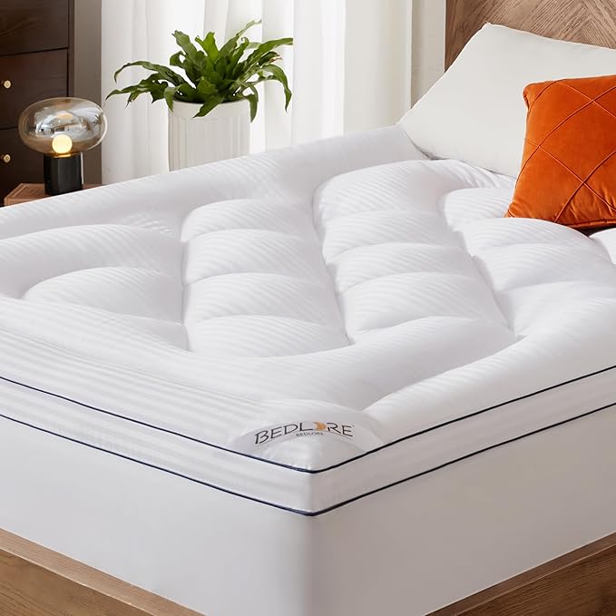 BEDLORE California King Mattress Topper, Thick Pillow Top Pad by Bedlore