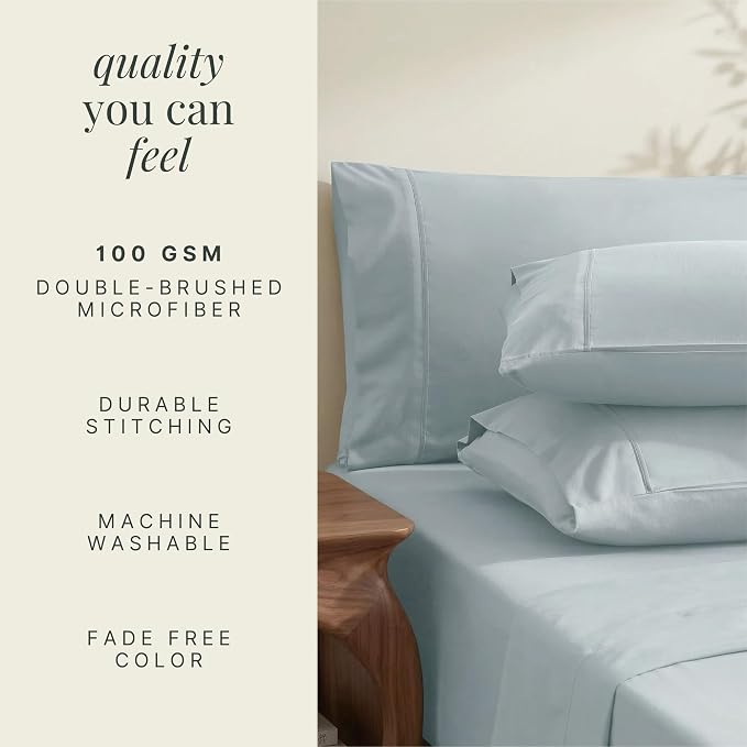 Hearth & Harbor Bed Sheets, Luxury Soft 6 Piece Bed Sheet Set Extra Deep Pocket - Image 6