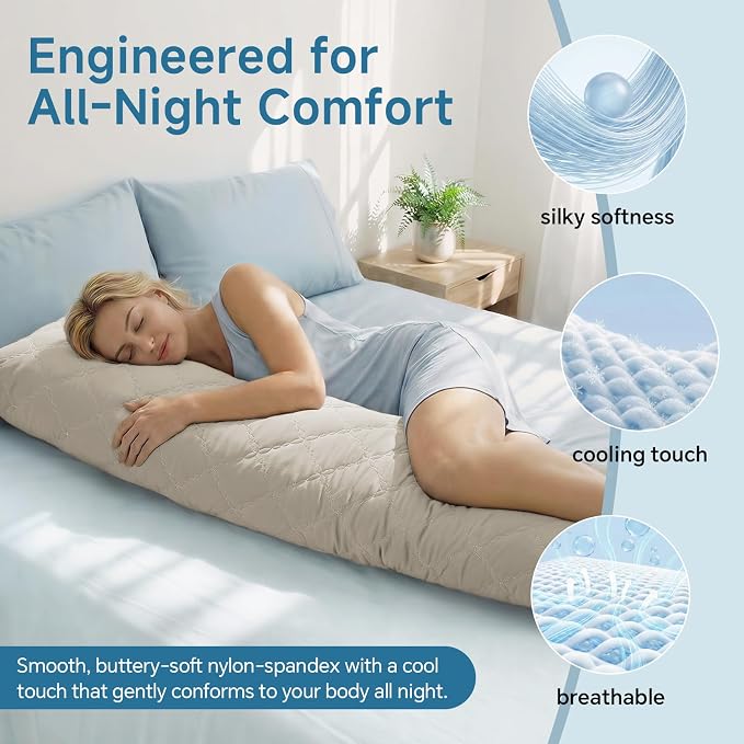 BEDELITE Cooling Body Pillow for Adults, Creative Ultra Soft Cool-Touch Quilted - Image 2