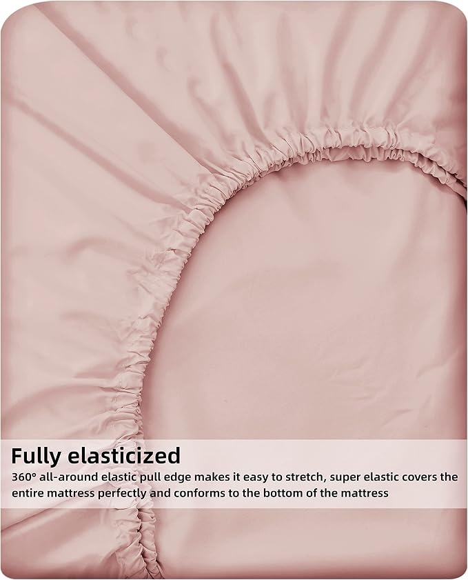 HBHLFZ Full Fitted Sheet Only, Soft Breathable Bottom Sheet - Image 5